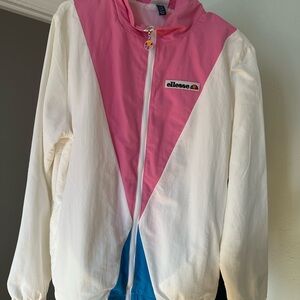 Ellesse Women's Colorblock Raincoat - Pink, White, Blue